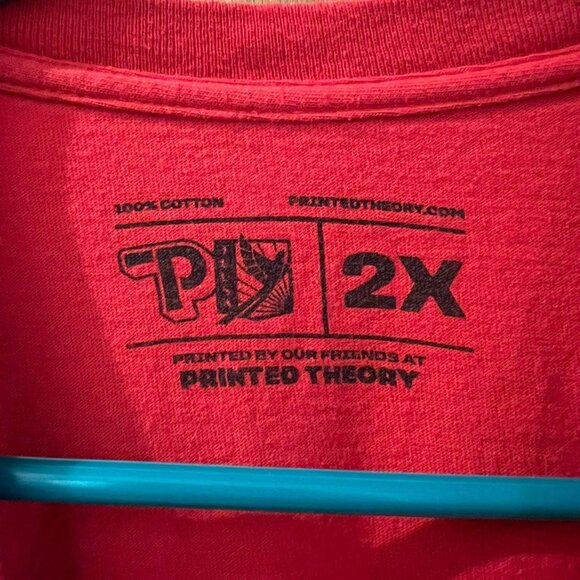 Size 2X - Printed Theory - Red Short Sleeve "Tulsa" T-Shirt - Picture 2 of 6